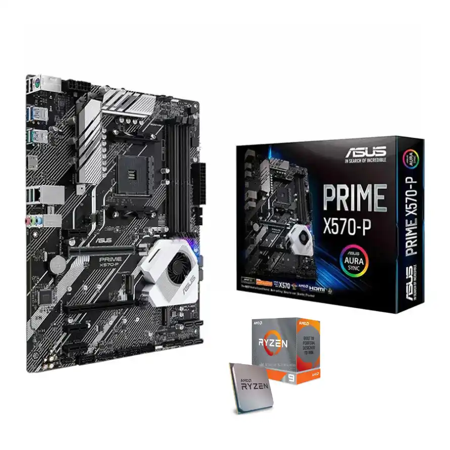 باندل کارکرده مادربرد ایسوس PRIME X570-P و پردازنده ای ام دی Ryzen 9 3950X