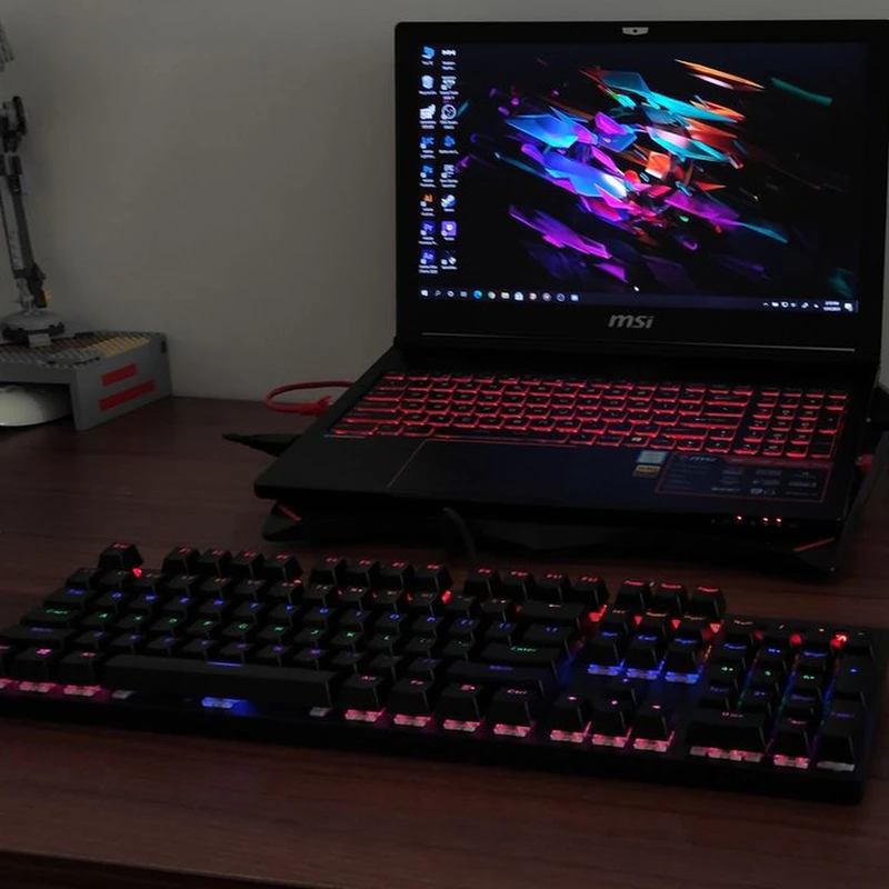 کیبورد مخصوص بازی مکانیکی رپو مدل V500PRO، مکانیکال سوییچ آبی، Full size، نورپردازی RGB - Image 6
